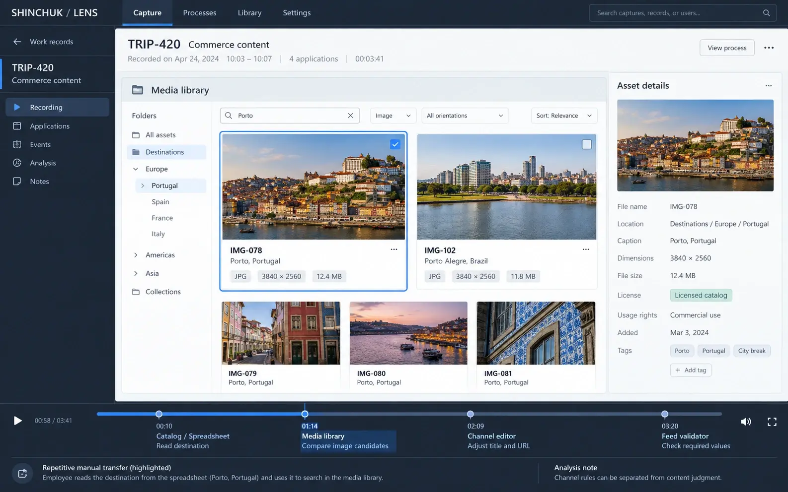 LENS — Find repetitive work in product listings.
